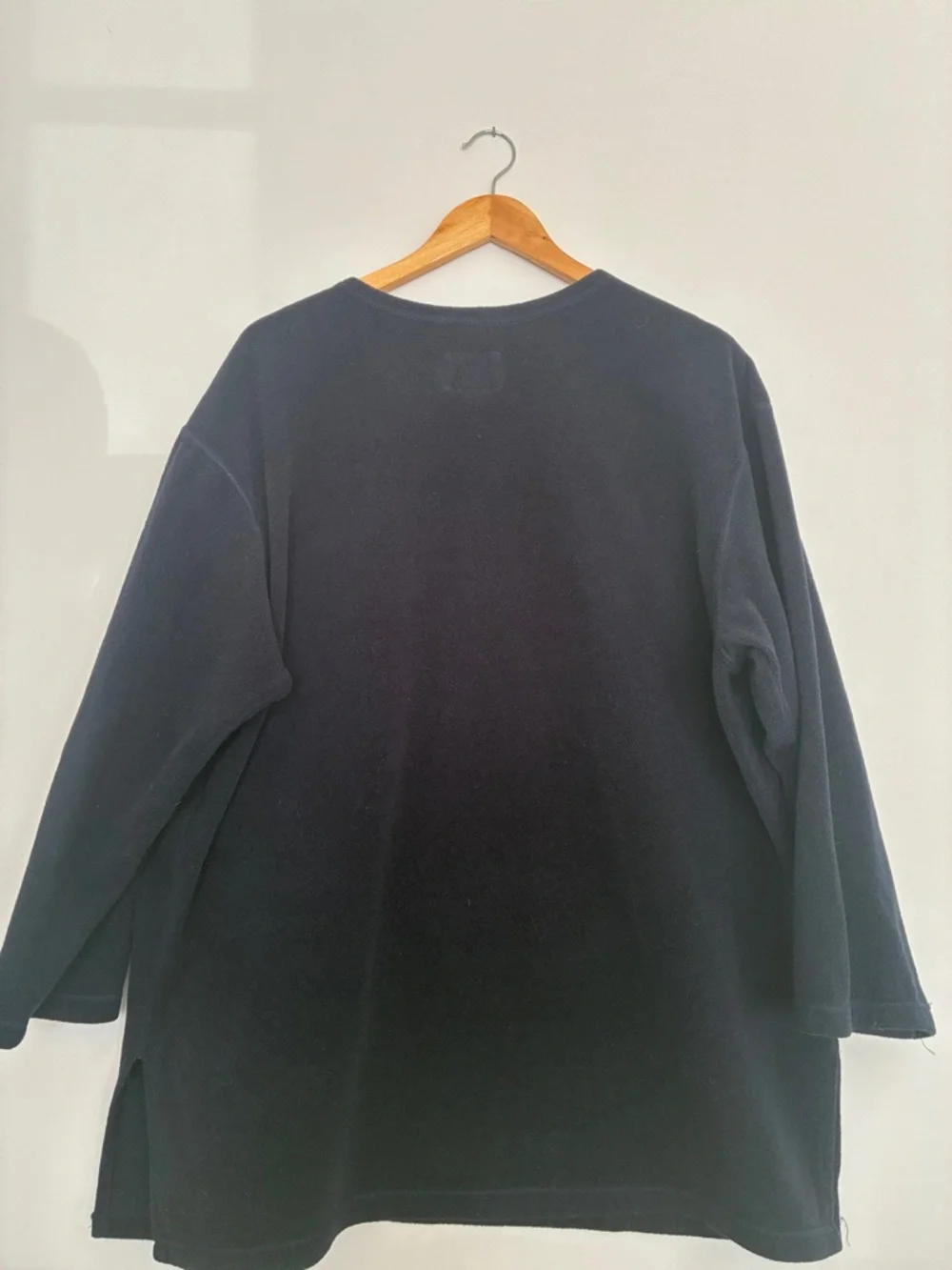 Vintage Woolrich Navy Henley Fleece Shirt - Picture 2 of 3